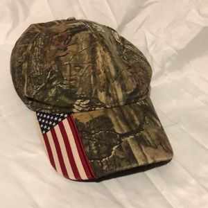 Camo with American flag baseball hat